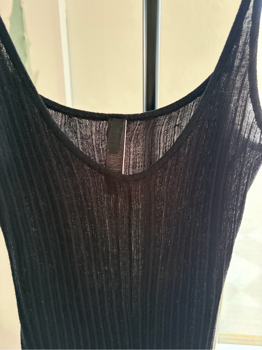 NWT Skims black Sheer Knit Midi/maxi depending on height dress size XL - Picture 10 of 14
